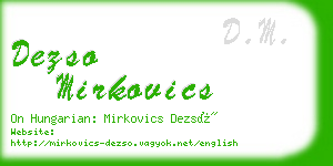 dezso mirkovics business card